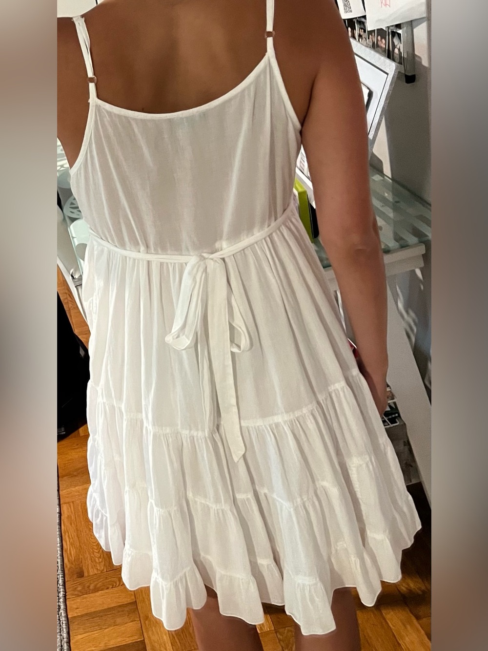 Karma Highway White Tiered Mini Dress, Size S - Picture 2 of 5